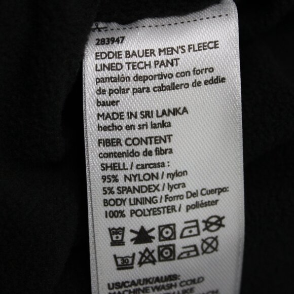 Eddie Bauer Pants Mens 38x32 Blue Fleece Lined Tech Nylon Stretch Cargo Pocket - Picture 12 of 14